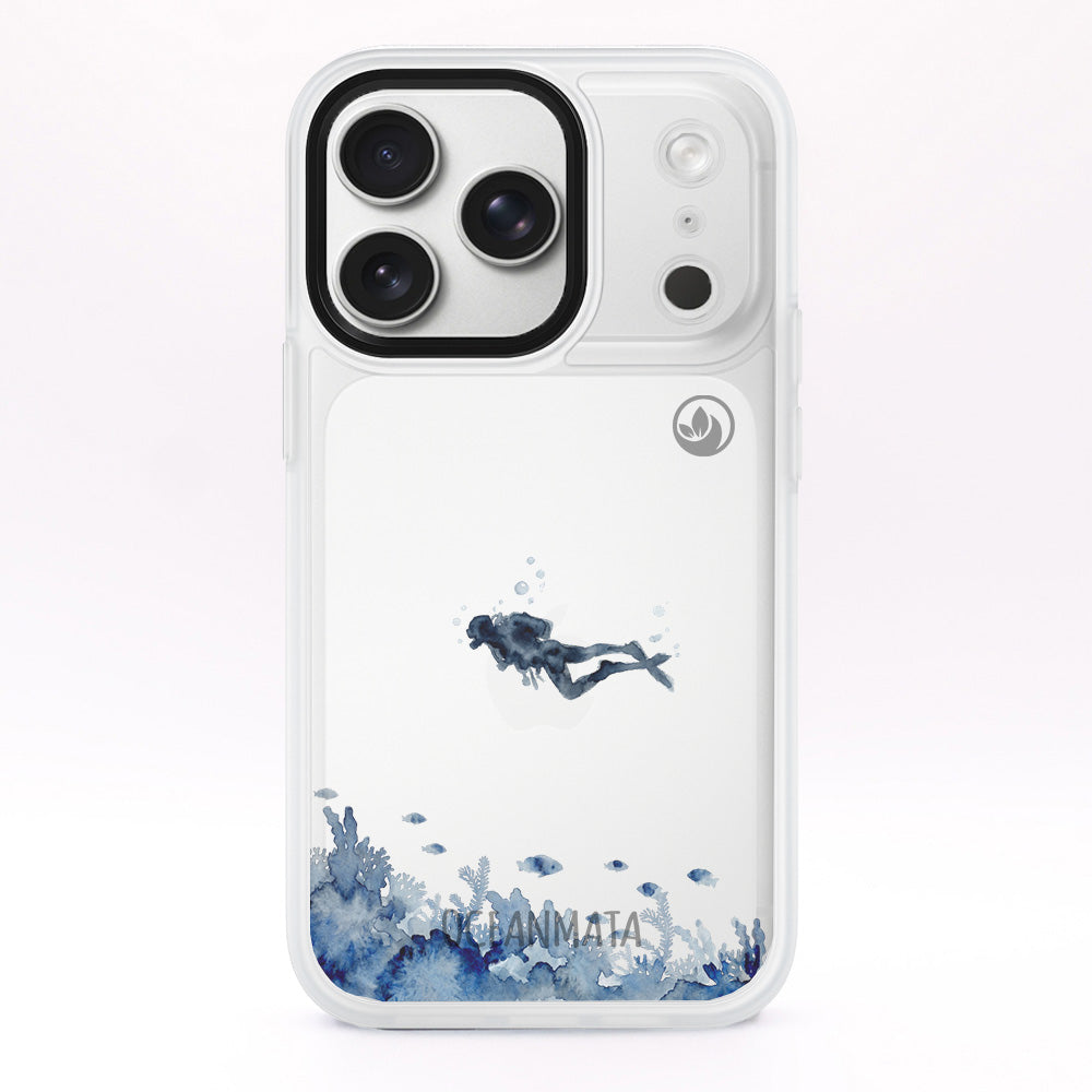 iPhone 17 pro Hülle - Taucher blau - "DeepDive" - nachhaltig