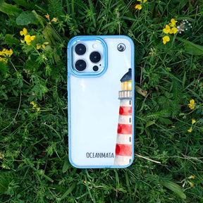 iPhone 15 pro max Hülle - Leuchtturm blau - "Lighthouse" - nachhaltig