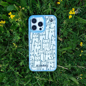 Samsung S25+ Hülle - Katzen blau - "miau" - nachhaltig