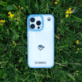 iPhone 16 pro Hülle - kugelfisch blau - "Pufferfish" - nachhaltig