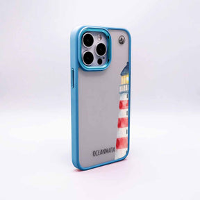 iPhone 14 pro Hülle - Leuchtturm blau - "Lighthouse" - nachhaltig