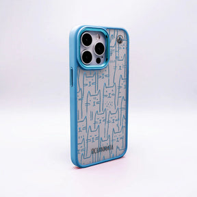 iPhone 14 Hülle - Katzen blau - "miau" - nachhaltig
