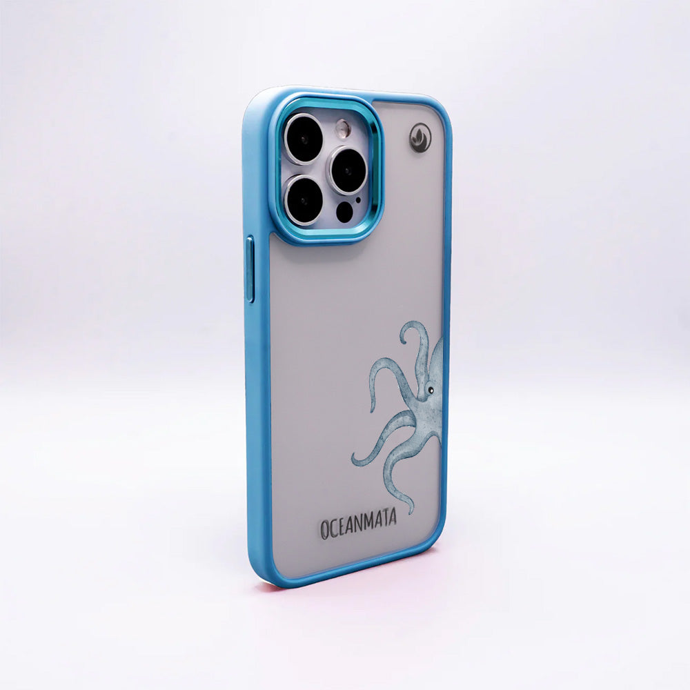 iPhone 14 Hülle - Oktopus blau - "TentacleTheory" - nachhaltig