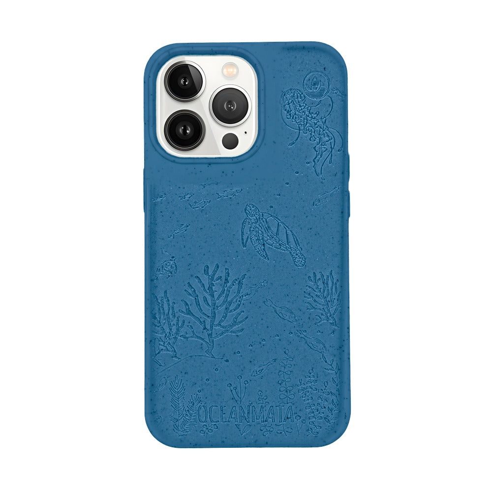 iPhone 13 pro max case 'TURTLE Family' - blue - sustainable