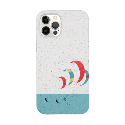 iPhone 12 pro / iPhone 12 Hülle - Kite weiß - "Kitesurf" - nachhaltig