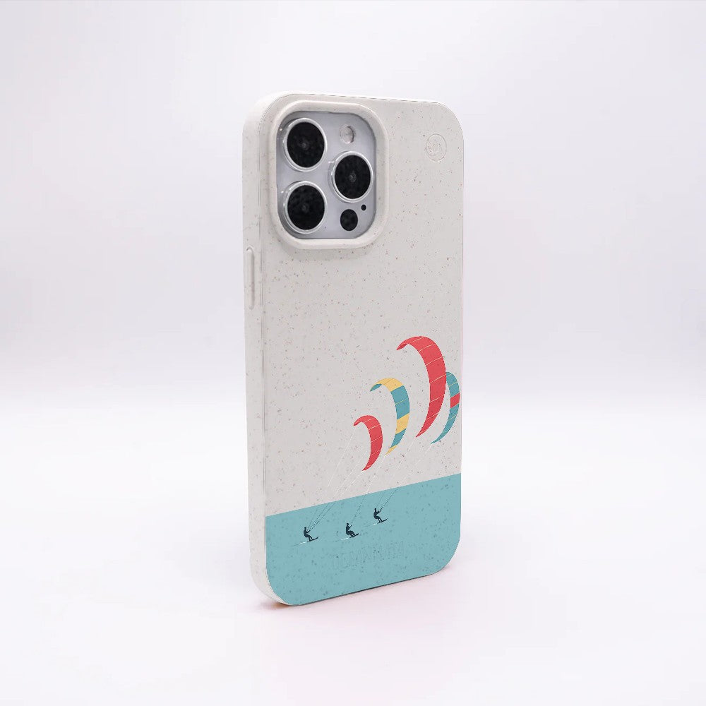 iPhone 16th/17th Gen Case - Kite White - "Kitesurf" - Sustainable