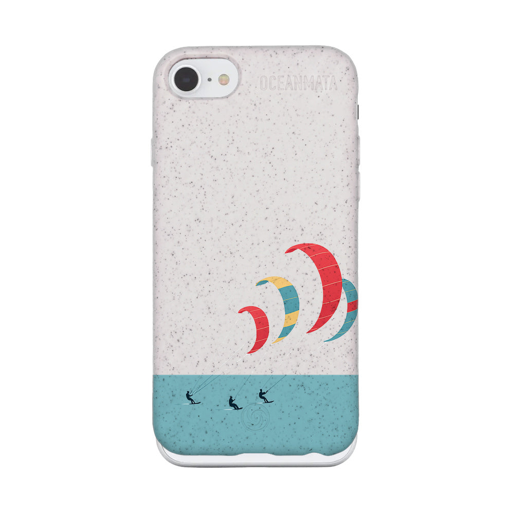 iPhone SE/7/8 Hülle - Kite weiß - "Kitesurf" - nachhaltig
