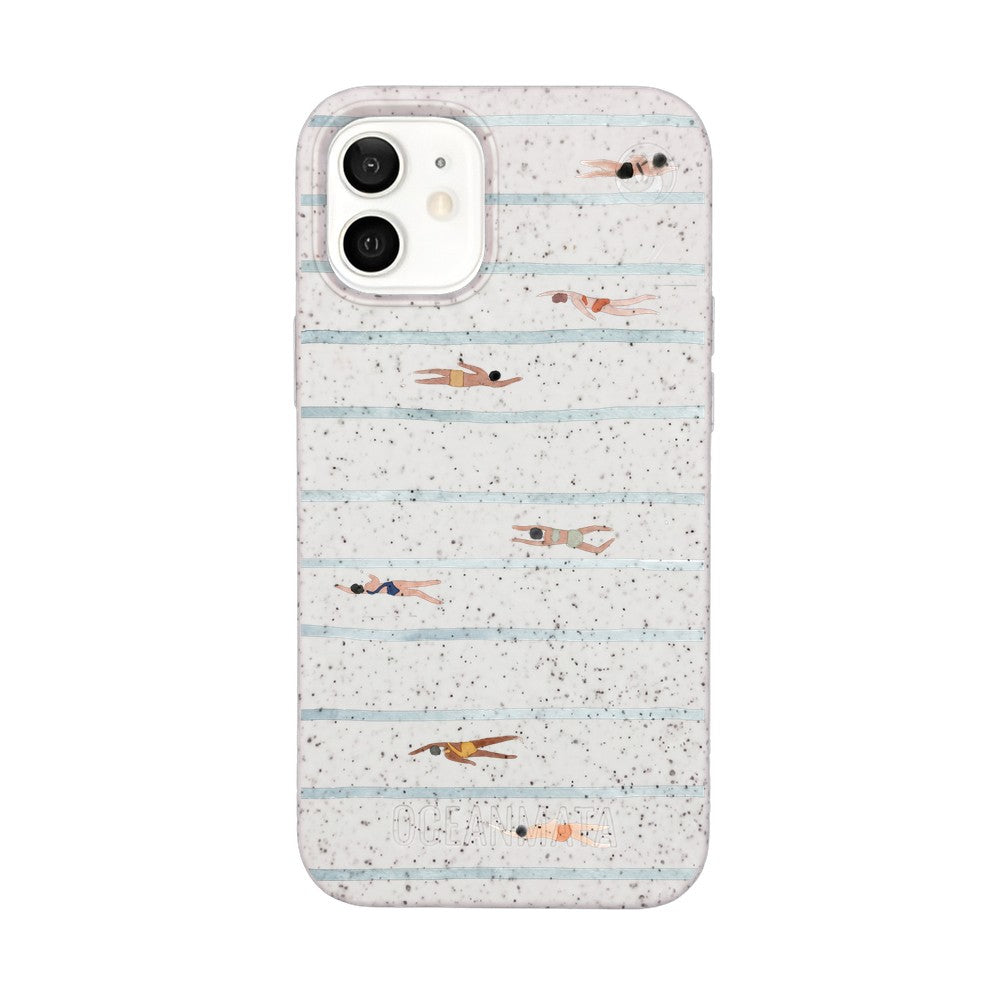 iPhone 12 mini Case - Swimming White - "lapflow" - sustainable