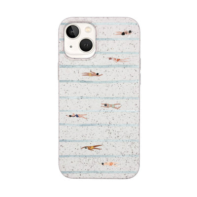 iPhone 13 mini Case - Swimming White - "lapflow" - sustainable
