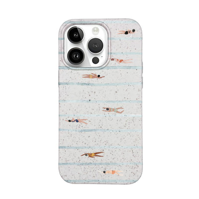iPhone 14 pro Hülle - Schwimmen weiß - "lapflow" - nachhaltig