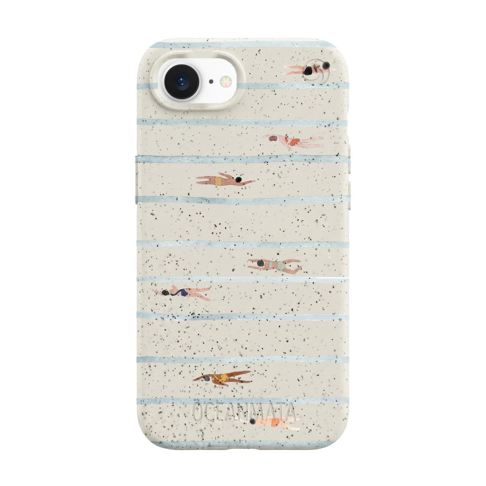 iPhone 16e Case - Swimming White - "lapflow" - sustainable