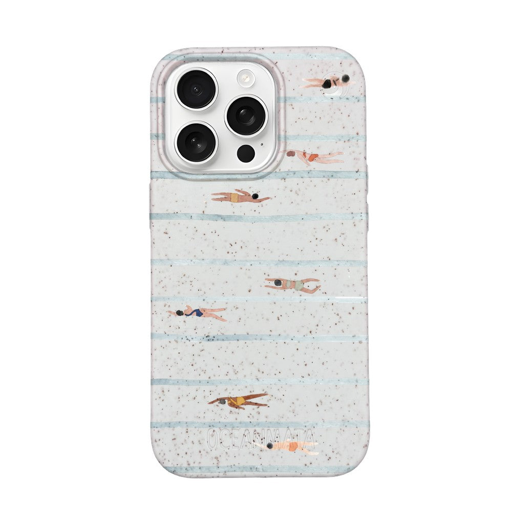 iPhone 16 Pro Max Case - Swimming White - "lapflow" - sustainable