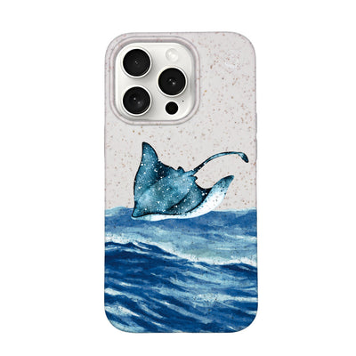 iPhone 15 pro Hülle - weiß Manta - "Manta Wave" - nachhaltig