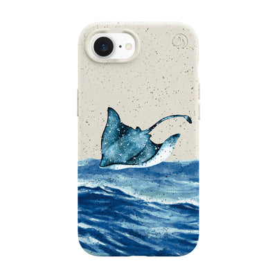 iPhone 16e/17e Hülle - weiß Manta - "Manta Wave" - nachhaltig
