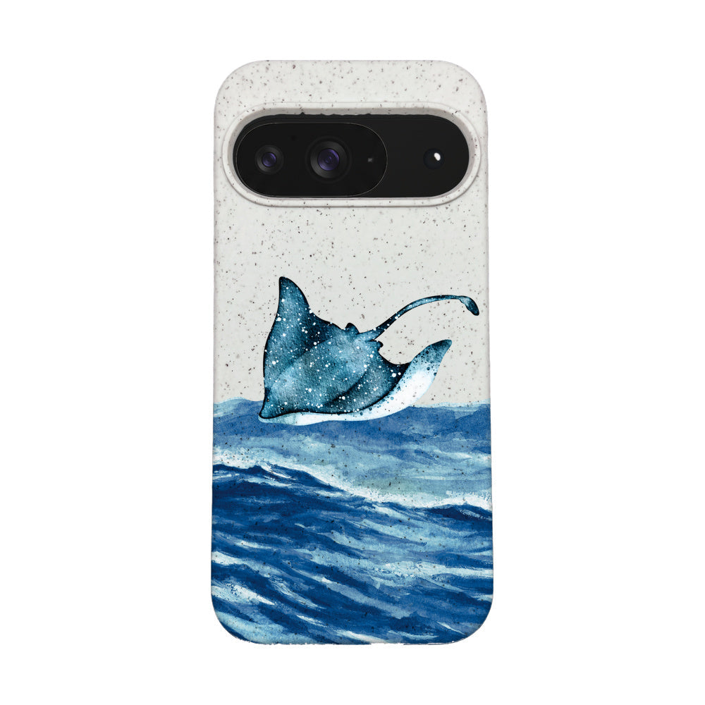 Google Pixel 9 / 9 Pro Hülle - weiß Manta - "Manta Wave" - nachhaltig