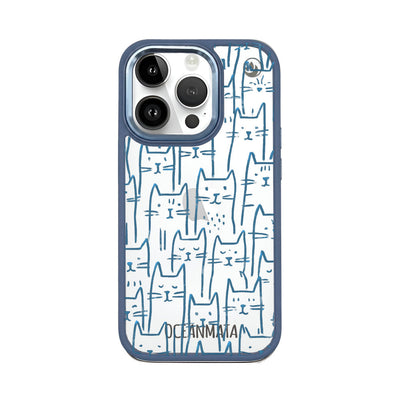 iPhone 14 Pro Max Case - Cat blue - "meow" - sustainable