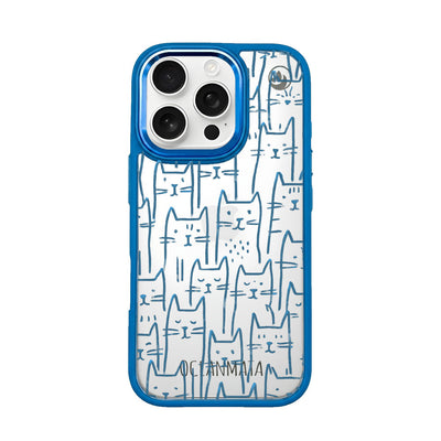 iPhone 16 pro Hülle - Katzen blau - "miau" - nachhaltig