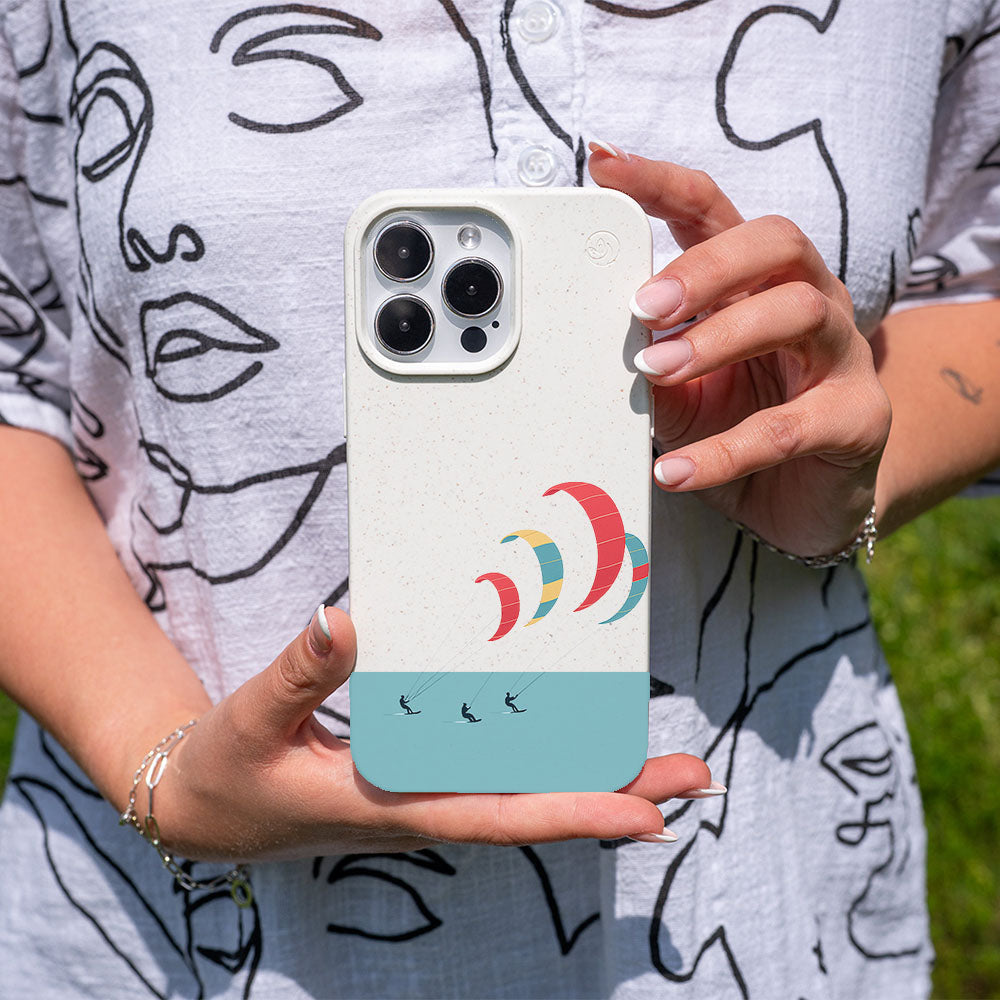 iPhone 17 pro max Hülle - Kite weiß - "Kitesurf" - nachhaltig