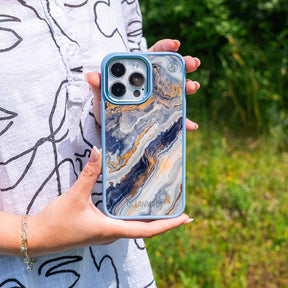 iPhone 14 pro max Hülle - marmor blau - "BlueMarble" - nachhaltig