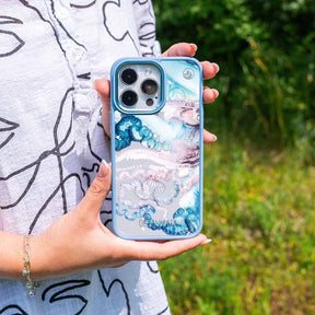 iPhone 14 Hülle - Qualle blau - "Men o' War" - nachhaltig