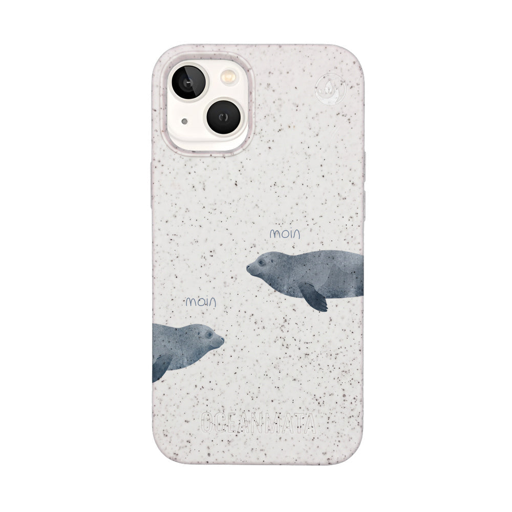 iPhone 13 mini Case - Seal White - "mooornin" - sustainable