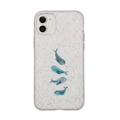 iPhone 11 Hülle - Narwal weiß - "Narwhale" - nachhaltig