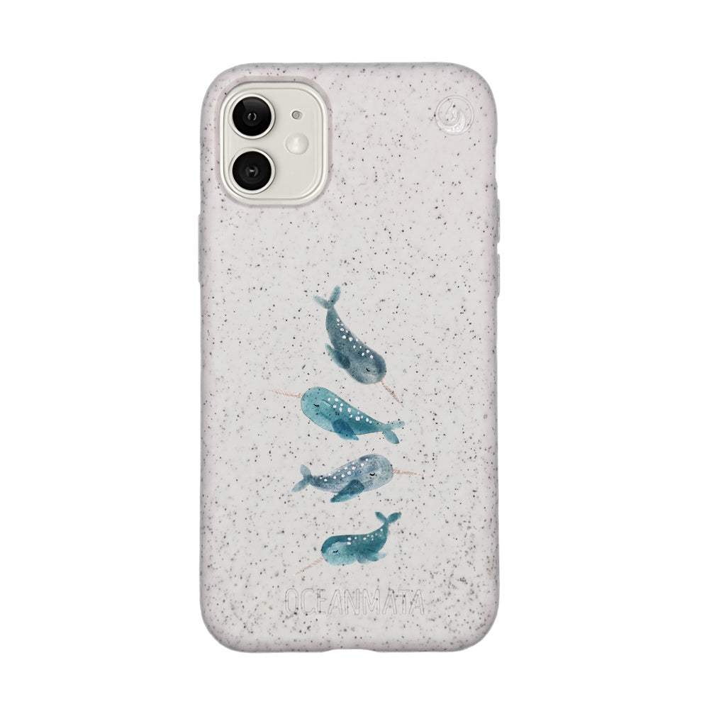 iPhone 11 Hülle - Narwal weiß - "Narwhale" - nachhaltig