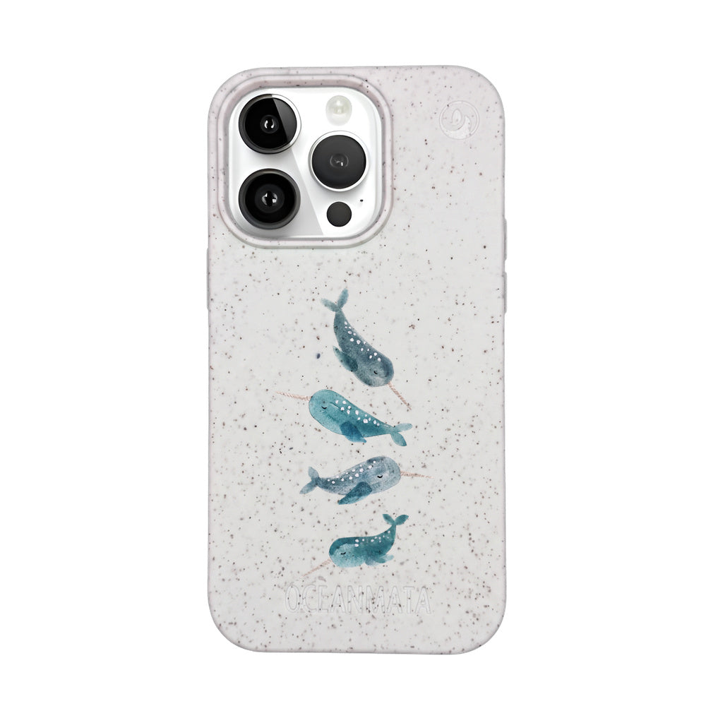 iPhone 14 Pro Case - Narwhal white - "Narwhale" - sustainable