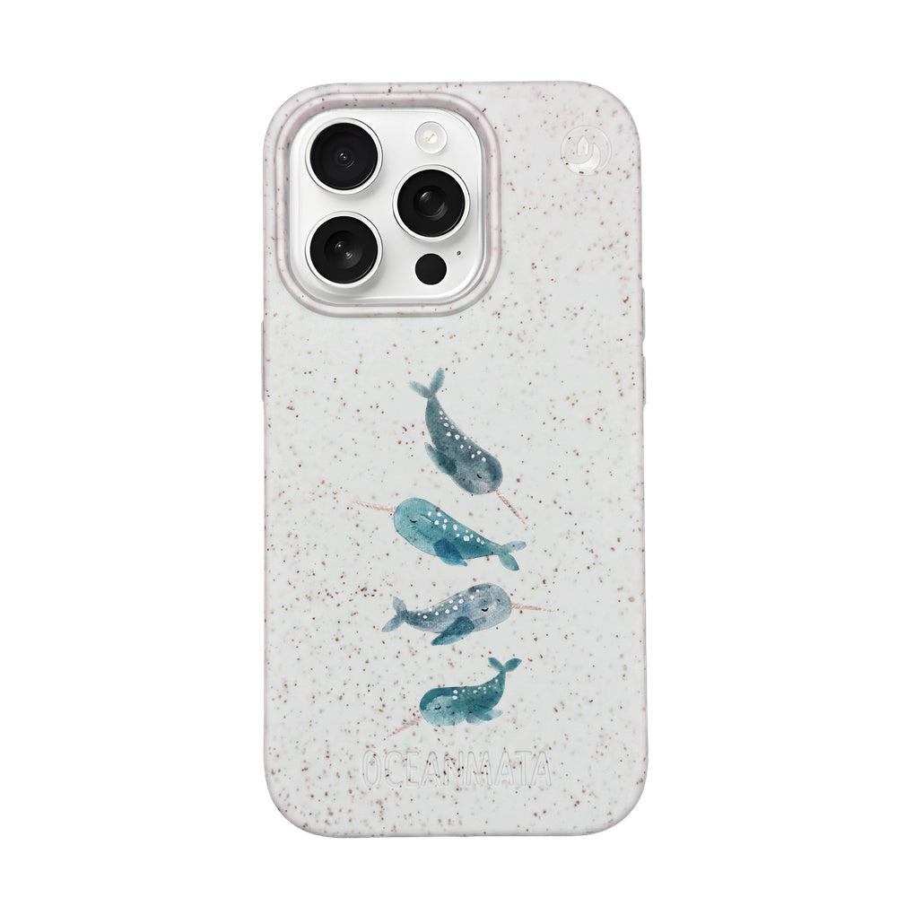 iPhone 16 Pro Max Case - Narwhal White - "Narwhale" - sustainable