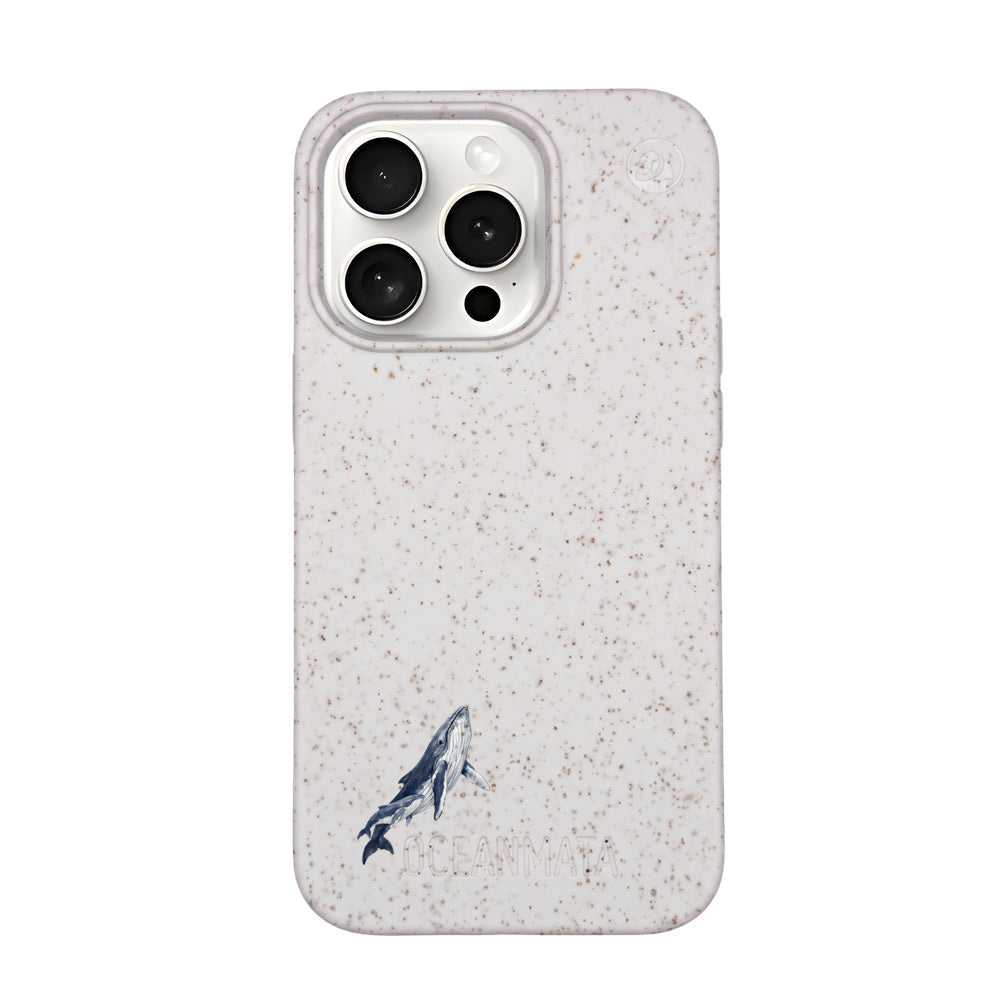 iPhone 15 pro Hülle - Buckelwal weiß - "OceanLullaby" - nachhaltig