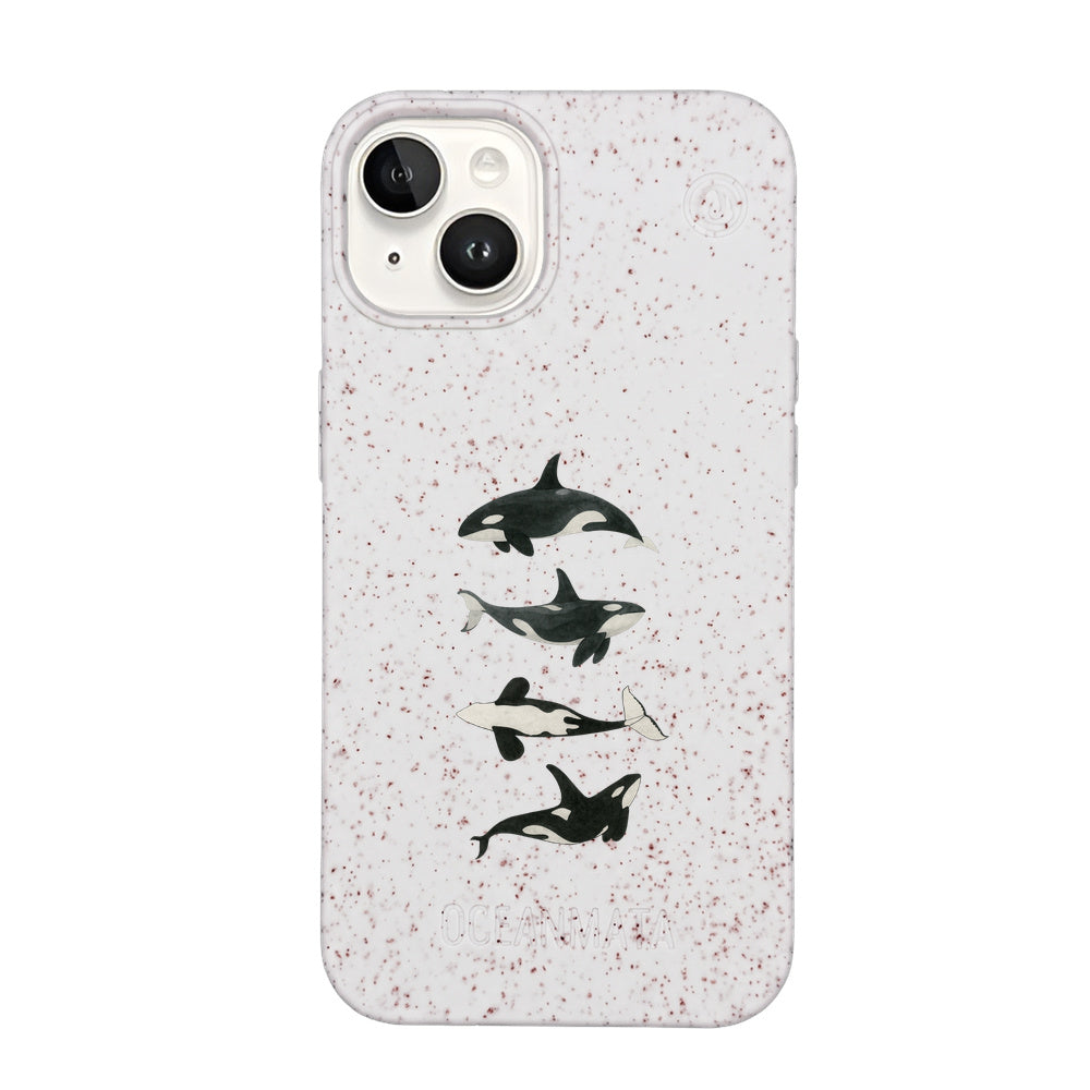 iPhone 14 Hülle - Orca weiß - "OrcaFamily" - nachhaltig