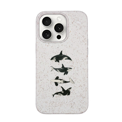 iPhone 15 Pro Case - Orca White - "OrcaFamily" - sustainable