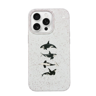 iPhone 16 pro Hülle - Orca weiß - "OrcaFamily" - nachhaltig