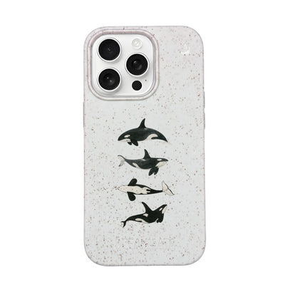 iPhone 16 pro Hülle - Orca weiß - "OrcaFamily" - nachhaltig