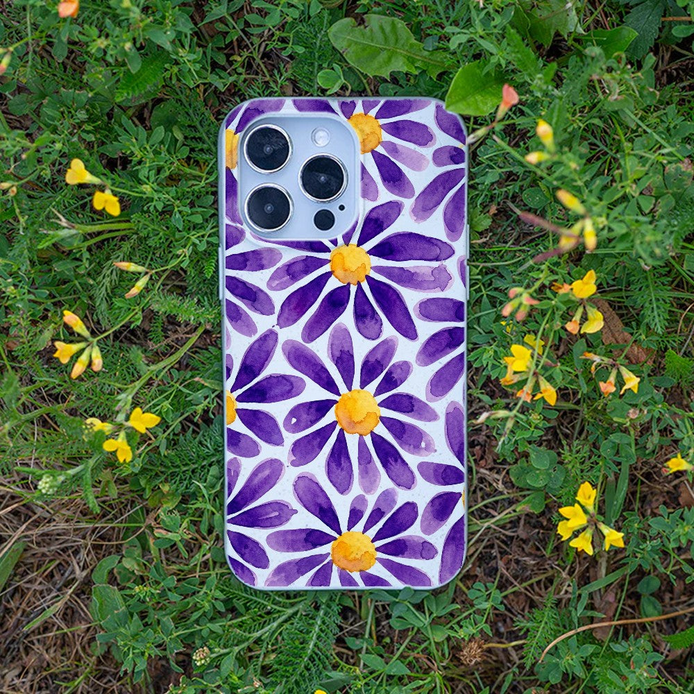 Biologisch abbaubare Handyhülle Samsung A55 Purplebloom — kompostierbar — Bonus