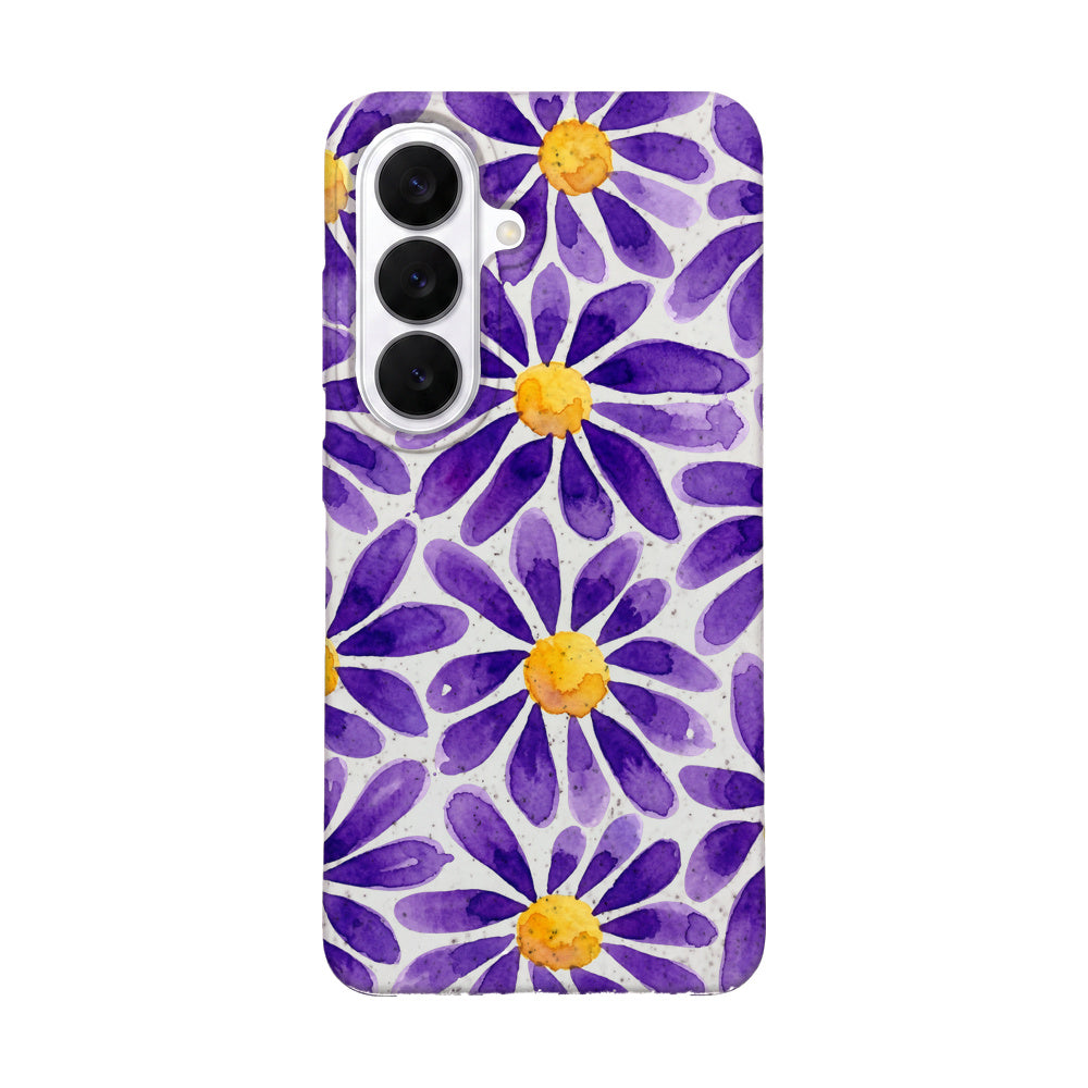 Biologisch abbaubare Handyhülle Samsung S26 Purplebloom — kompostierbar — Vorderseite