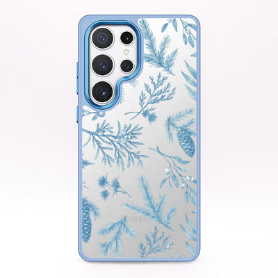 Samsung S25 Hülle - Winterwald blau - "BluePine" - nachhaltig