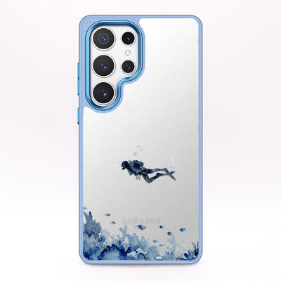 Samsung S25 Hülle - Taucher blau - "DeepDive" - nachhaltig