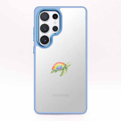 Samsung S25 Hülle - Schildkröte blau - "Queertle" - nachhaltig