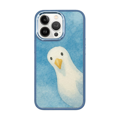 iPhone 13 pro hoesje - Meeuwenblauw - "Meeuw" - duurzaam