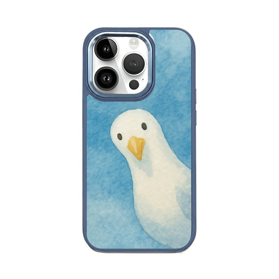 iPhone 14 pro hoesje - Meeuwenblauw - "Meeuw" - duurzaam
