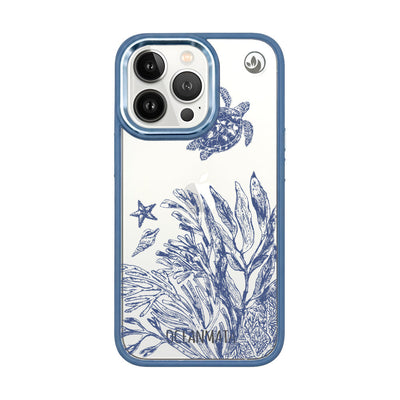 iPhone 13 pro case - turtles blue - "Silent Wave" - ​​sustainable
