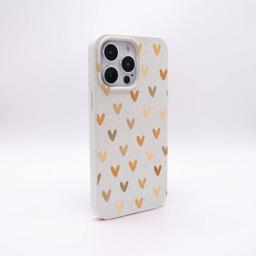 iPhone 15 pro Hülle - Herz weiß - "AutumnLove" - nachhaltig