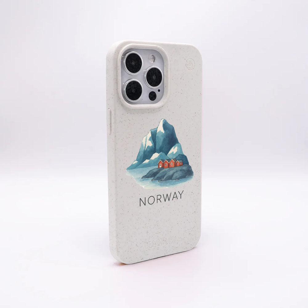 iPhone 15 Hülle - Norwegen weiß - "Norway" - nachhaltig