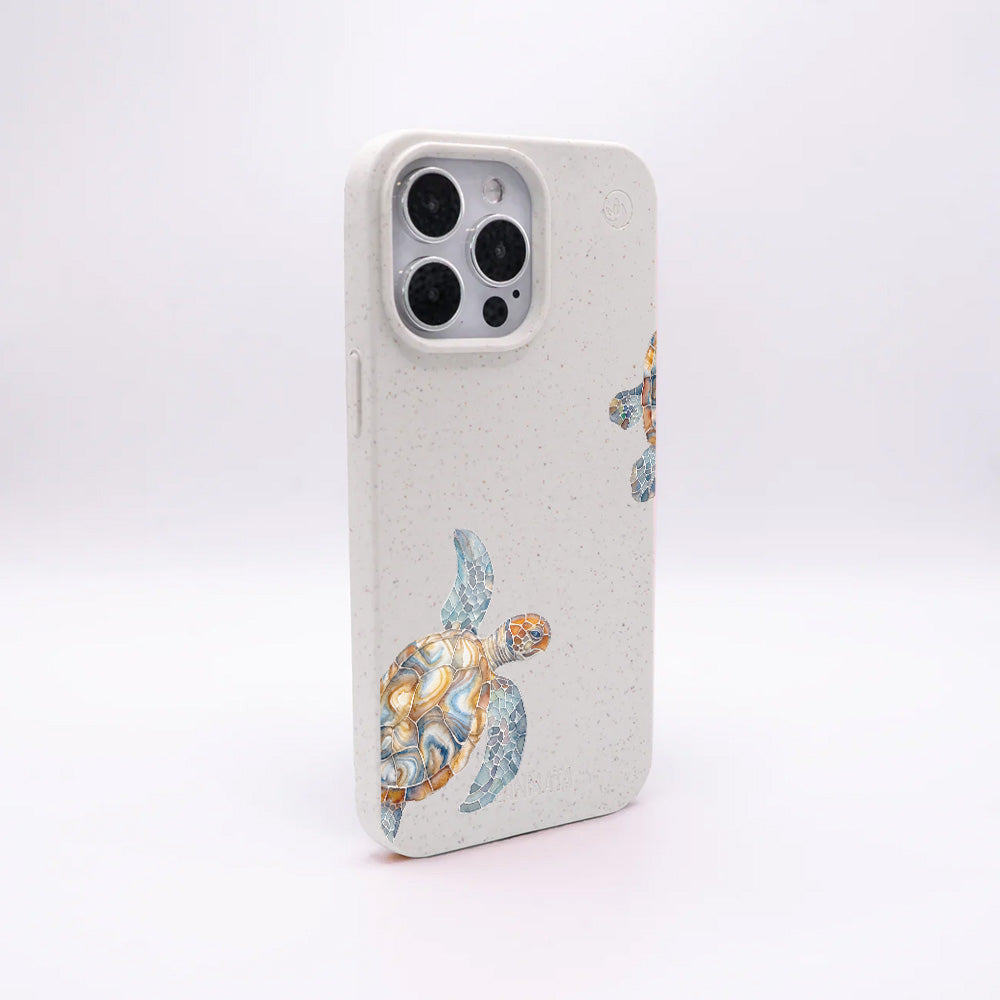 iPhone 13 pro max Hülle - Schildkröte weiß - "TurtleGaze" - nachhaltig