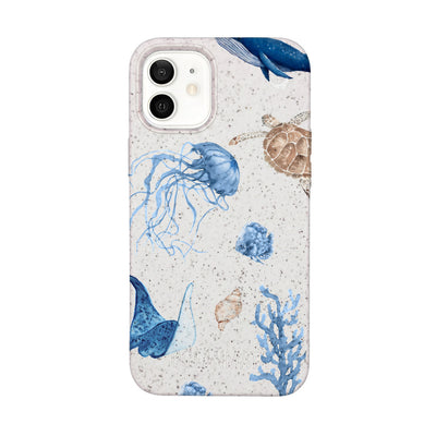 iPhone 12 mini Hülle - weiß Schildkröte - "SeaTurtle & Friends" - nachhaltig