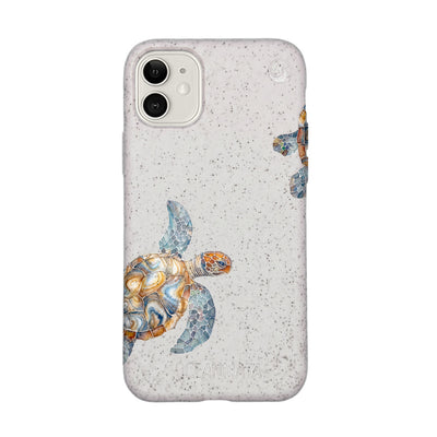 iPhone 11 Hülle - Schildkröte weiß - "TurtleGaze" - nachhaltig