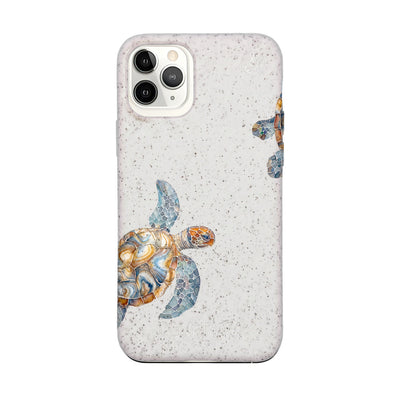 iPhone 11 pro Hülle - Schildkröte weiß - "TurtleGaze" - nachhaltig