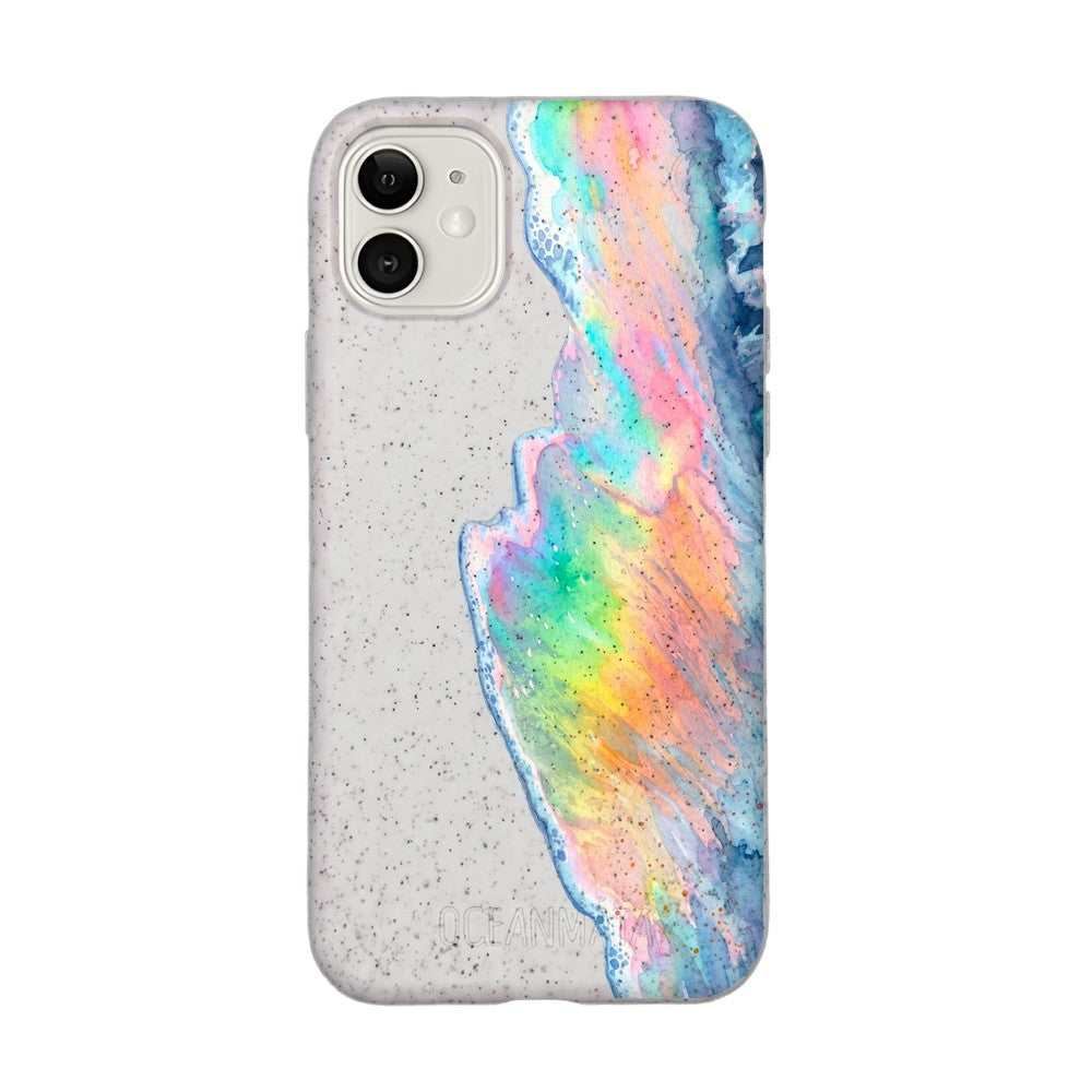 iPhone 11 Case - Rainbow Wave White - "WaveOfPride" - sustainable
