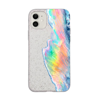 iPhone 11 Case - Rainbow Wave White - "WaveOfPride" - sustainable